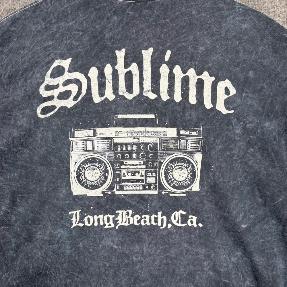 Sublime Band Tee Mens Large Blue Long Beach CA T-Shirt Boombox Graphic Retro - Picture 4 of 8